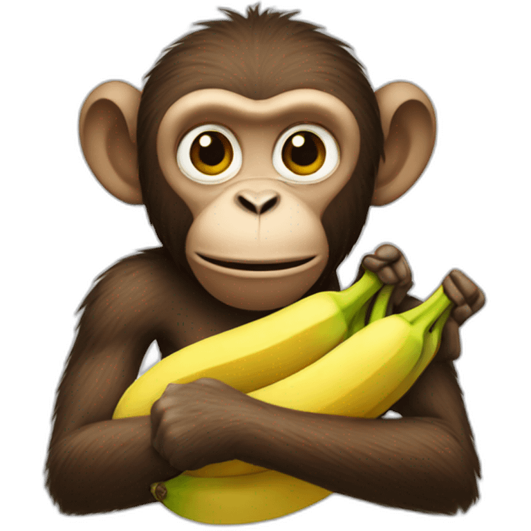 monkey with bananas arms emoji