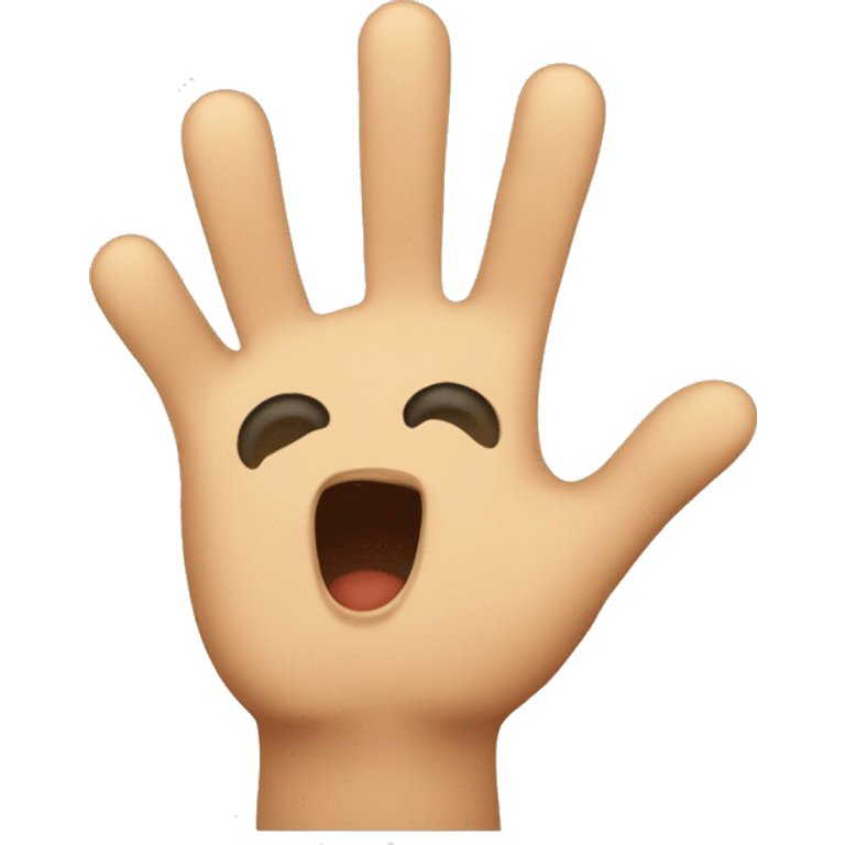 Emoji with serious face with hand doing salute with two fingers emoji