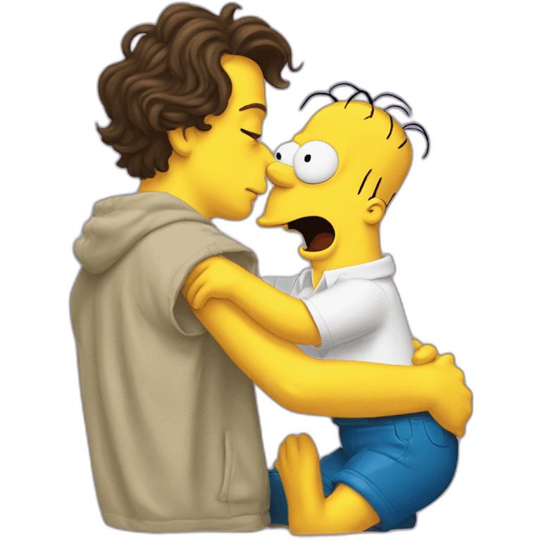 Timothee chalamet kissing Homer Simpson emoji