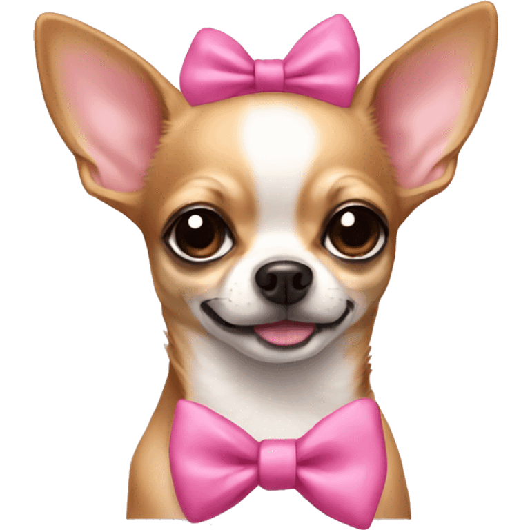 Chihuahua with pink bow  emoji