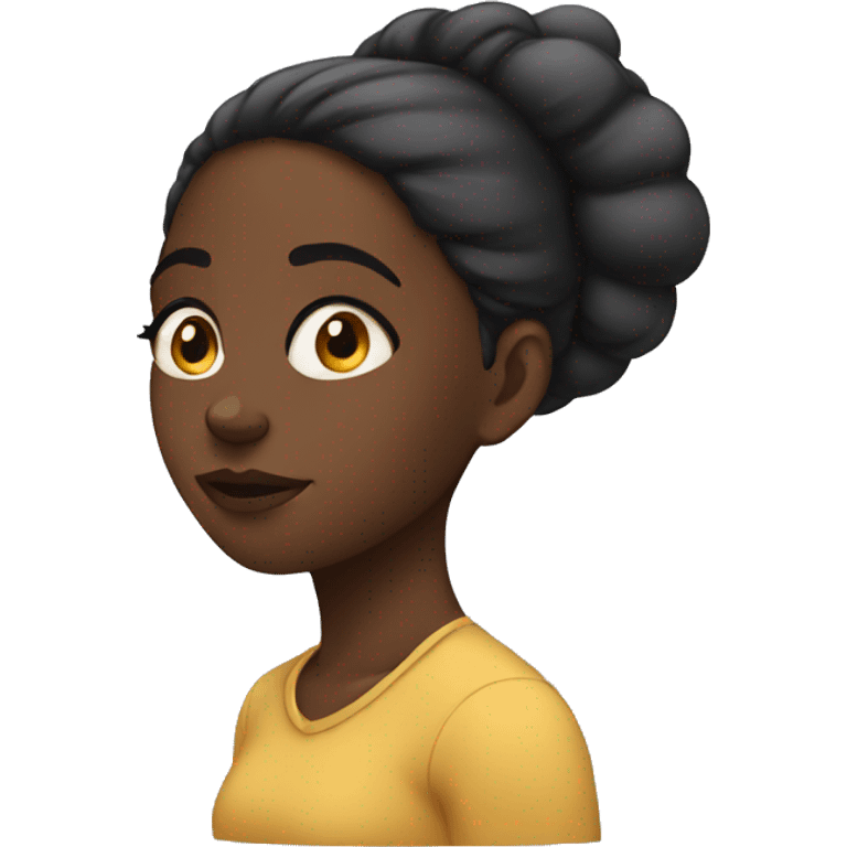 Black girl thinking emoji