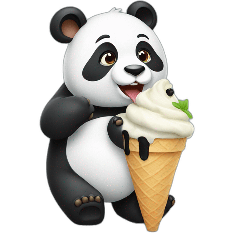 Panda eating ice cream emoji