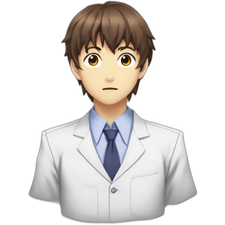 Shinji Ikari with brown hair Evangelion emoji