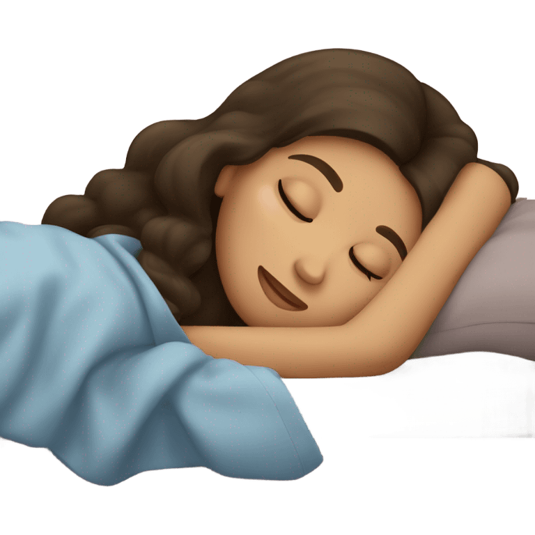 Brunette girl sleepin emoji