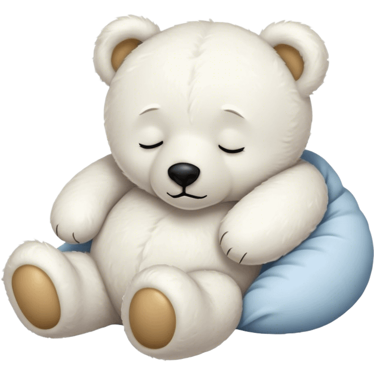 Sleeping white teddy bear  emoji