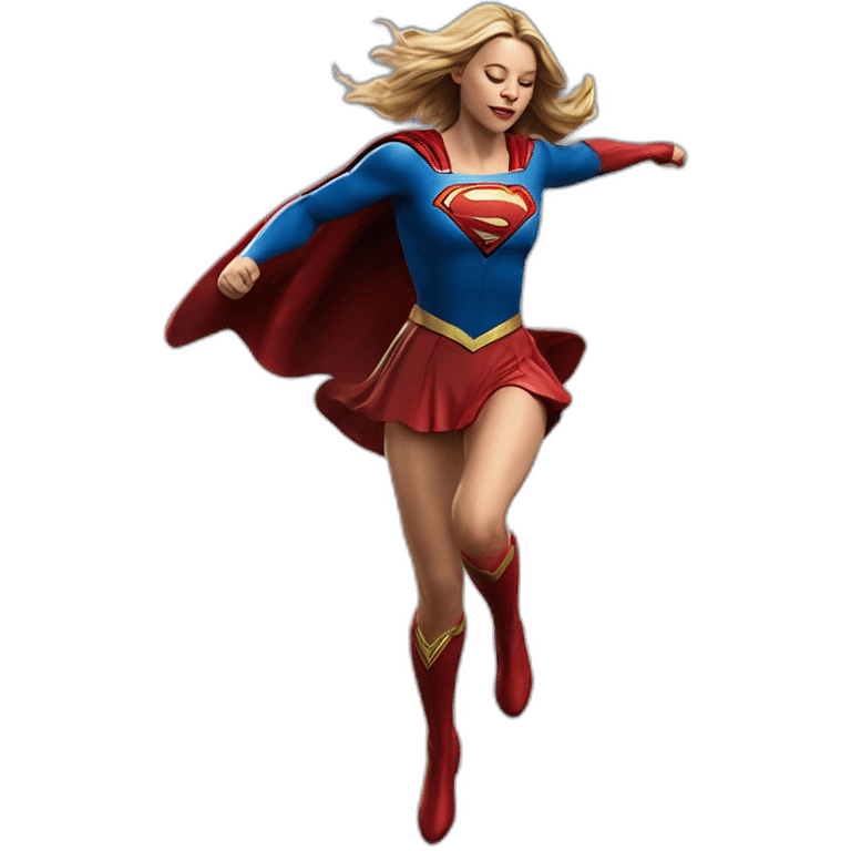 Sexy Supergirl levitation on air from the flash movie 2023 realistic emoji