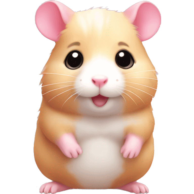 a cute small pink hamster emoji