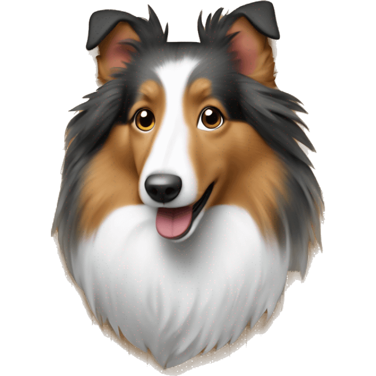 Shetland sheepdog in cardboard emoji