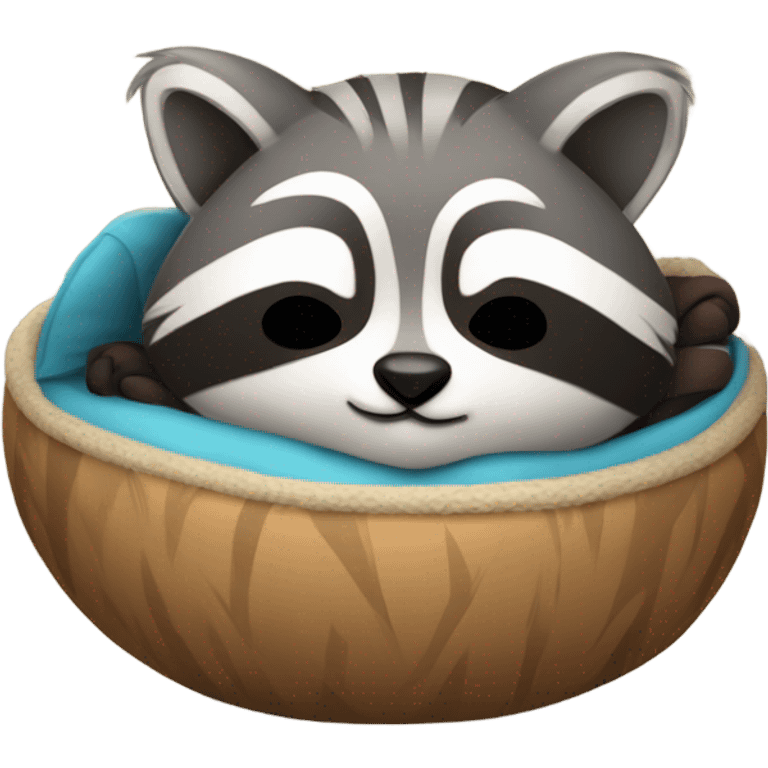 Raccoon sleeping emoji