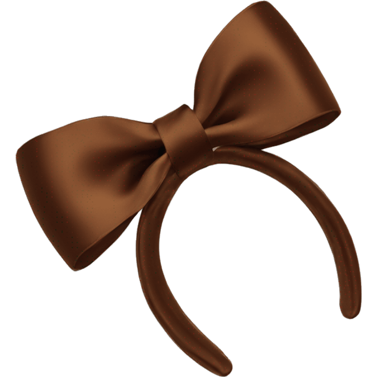 Brown satin bow shape hair claw clip emoji