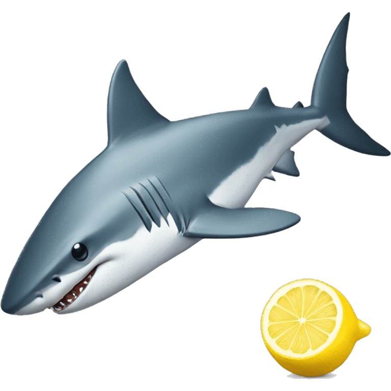 Shark and lemon emoji