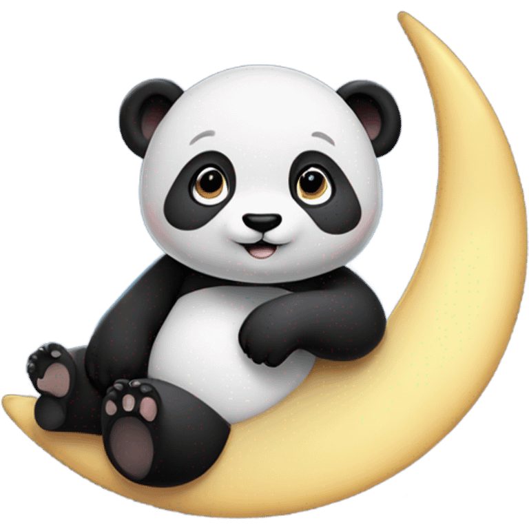 Panda in a moon emoji