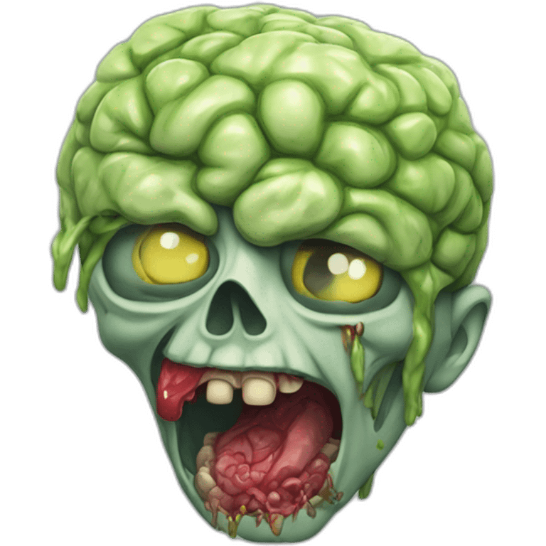 Un zombie qui mange un cerveau emoji