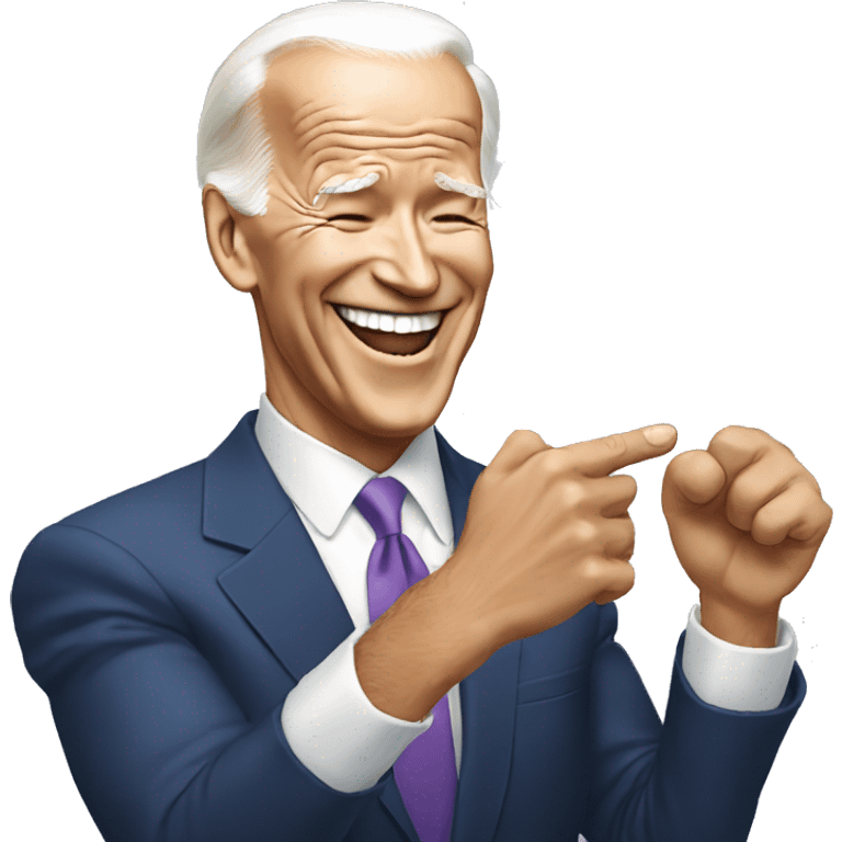 Biden laughing at sleeve emoji