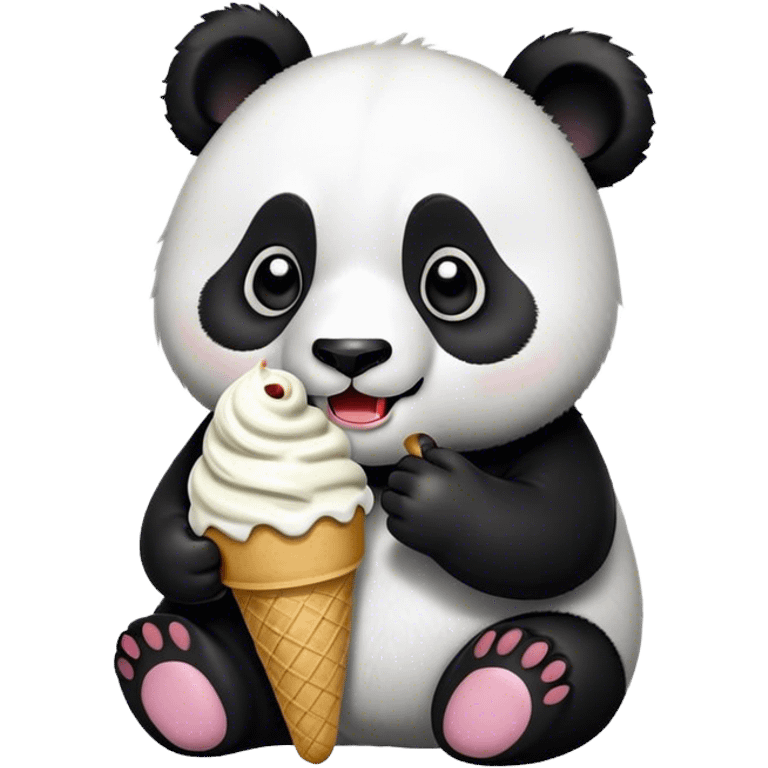 Panda eating ice cream emoji