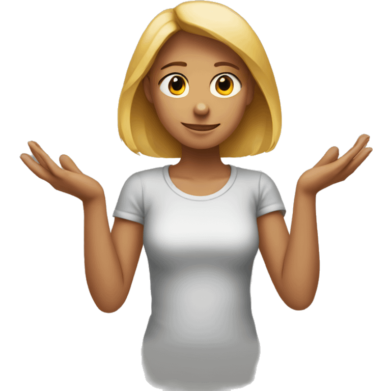 Girl making triangle gesture with her hands emoji