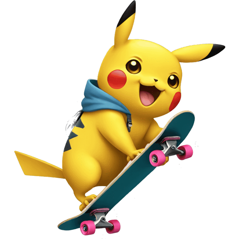 skateboarding pikachu emoji