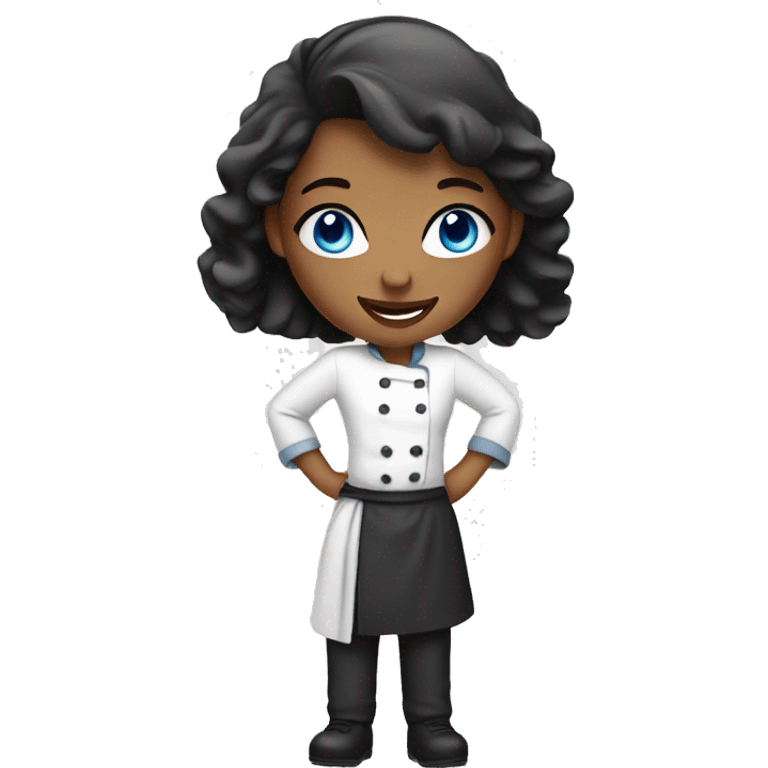 Girl with blue eyes chef emoji