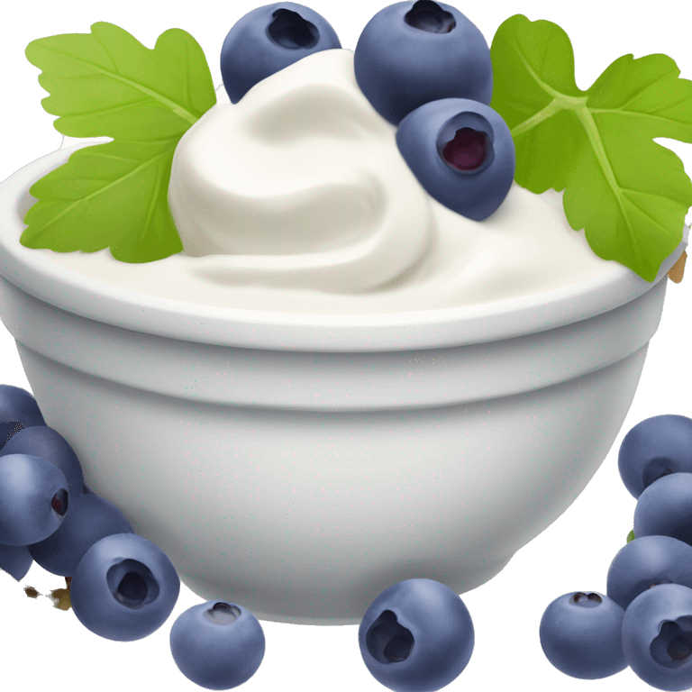 yoghurt bowl with grapes and blueberries emoji