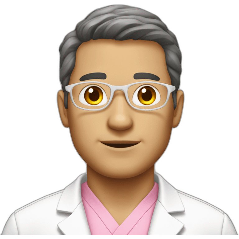 Man in pink laboratory coat emoji