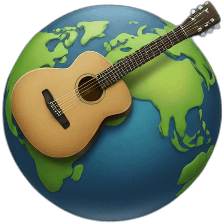 the earth playing the guitar emoji