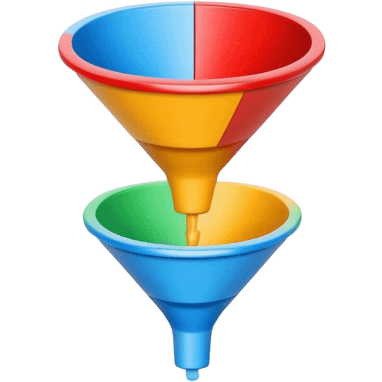 a sales funnel with three different colors emoji