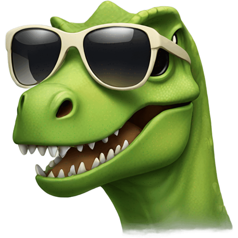 Dinosaur with sunglasses emoji