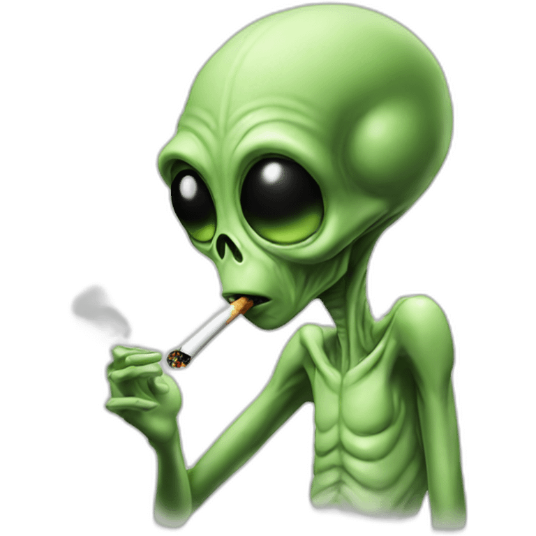 alien smoking emoji