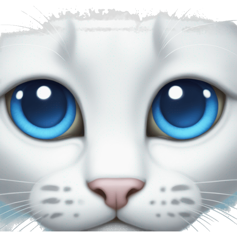 A white cat with blue eyes emoji