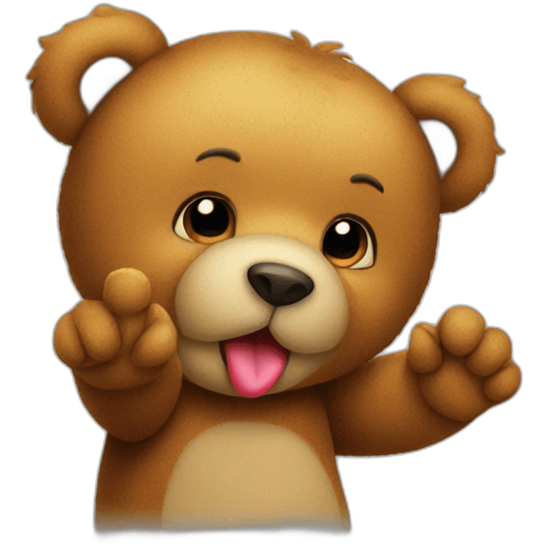 Teddy bear blowing kiss  emoji