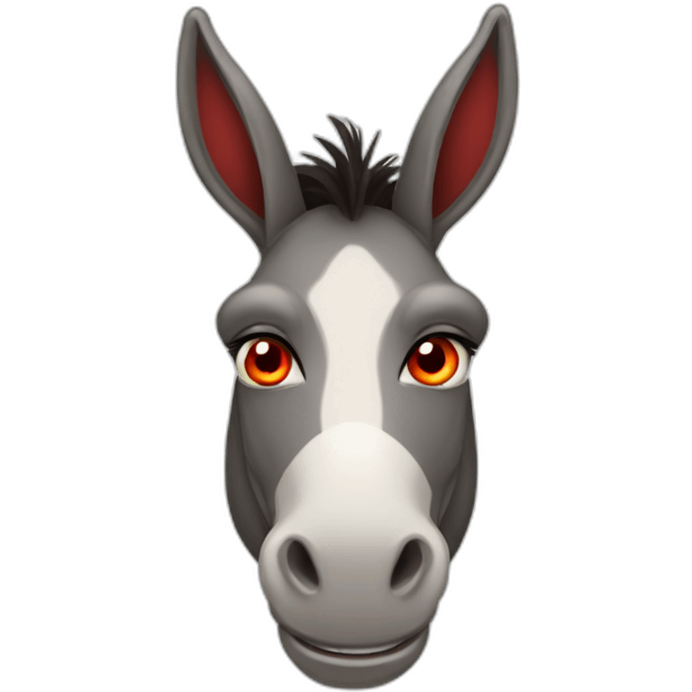 Red eyed smiley donkey emoji