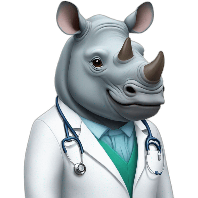 rhino dressed as a doctor emoji