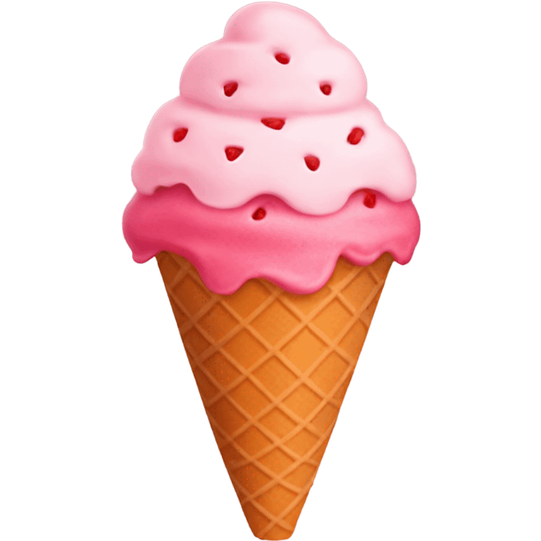 Strawberry ice cream cone  emoji