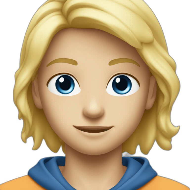 Garçon blond au yeux bleu qui porte des nike emoji