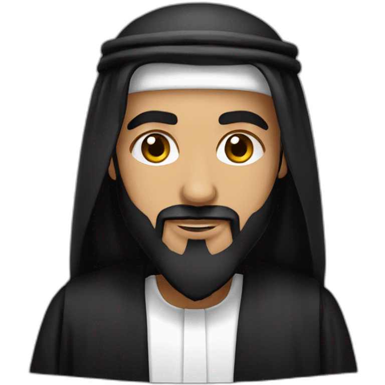 Saudi sheikh wearing black thobe emoji