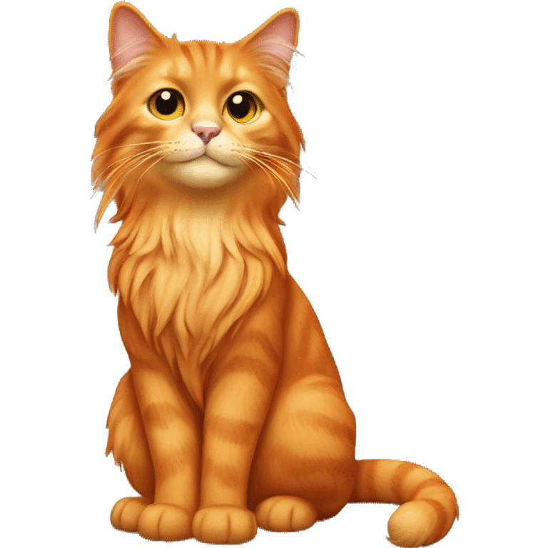 Long hair orange cat  emoji