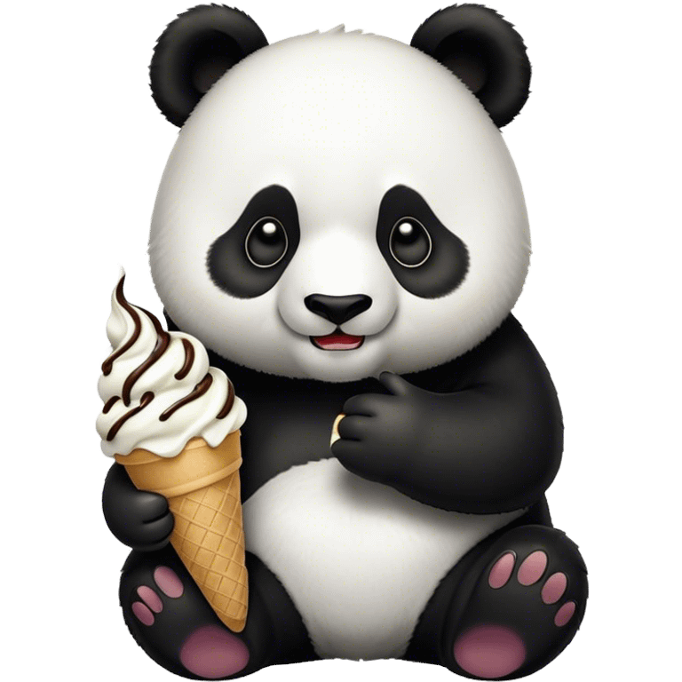 Panda eating ice cream emoji