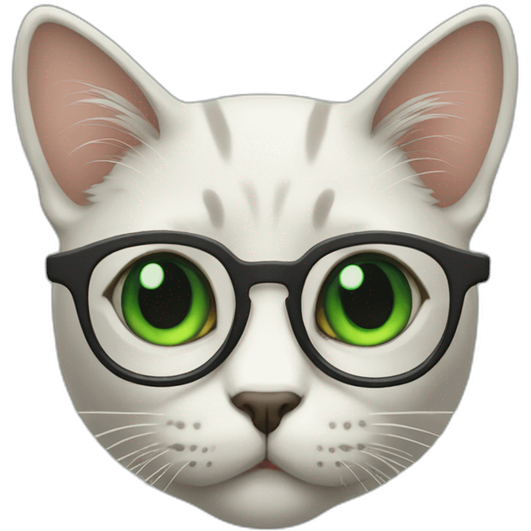 cat green eye glasses emoji