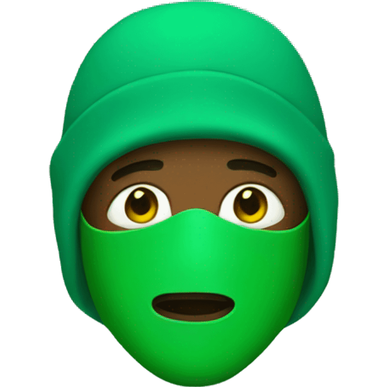 Green ski mask  emoji