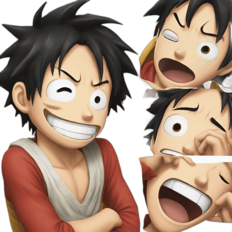 Luffy crying laugh emoji