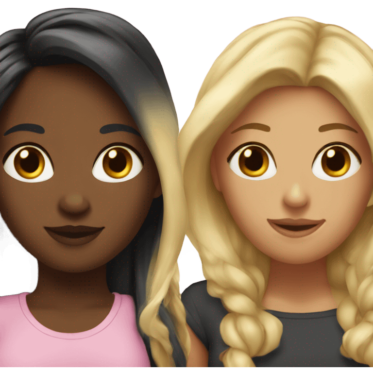 Blonde and black haired lesbians emoji