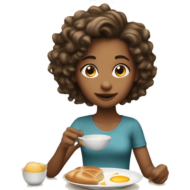 Girl is having breakfast emoji