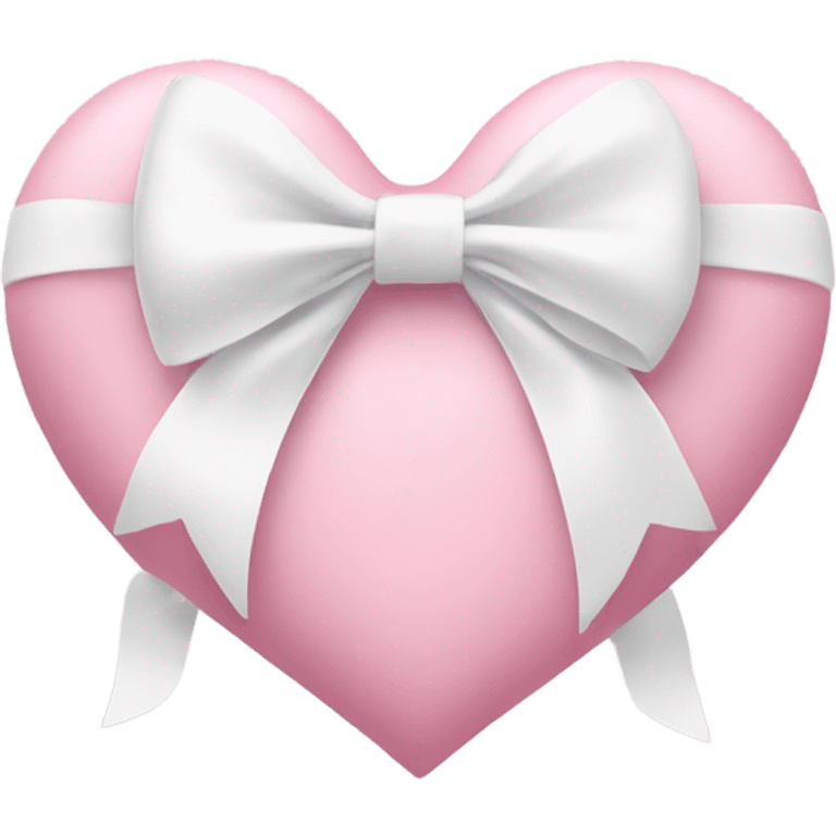 Pastel pink heart with white bow emoji