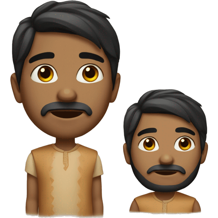 Indian boy fair colour with black eyes and black hair and little beard emoji