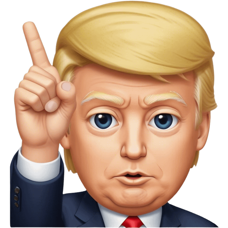 Donald Trump is pointing his finger up, super realistic emoji