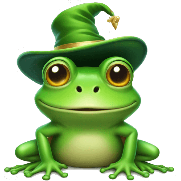 Frog with magic hat emoji