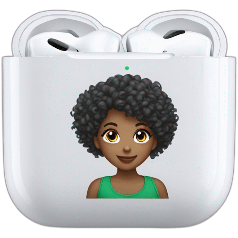 curly girl AirPods Pro Max green emoji