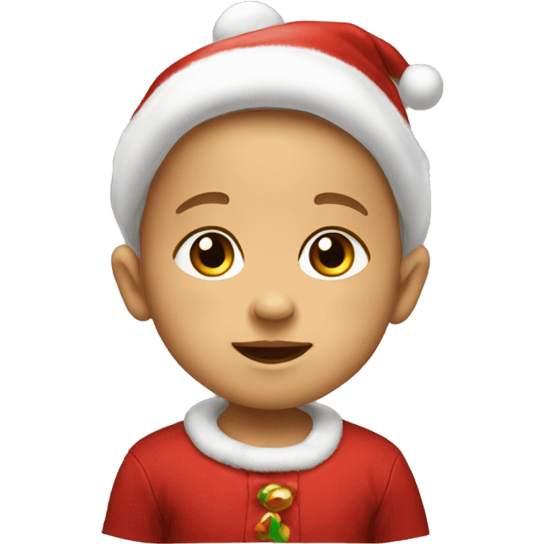 Cute baby boy wearing Christmas clothes  emoji