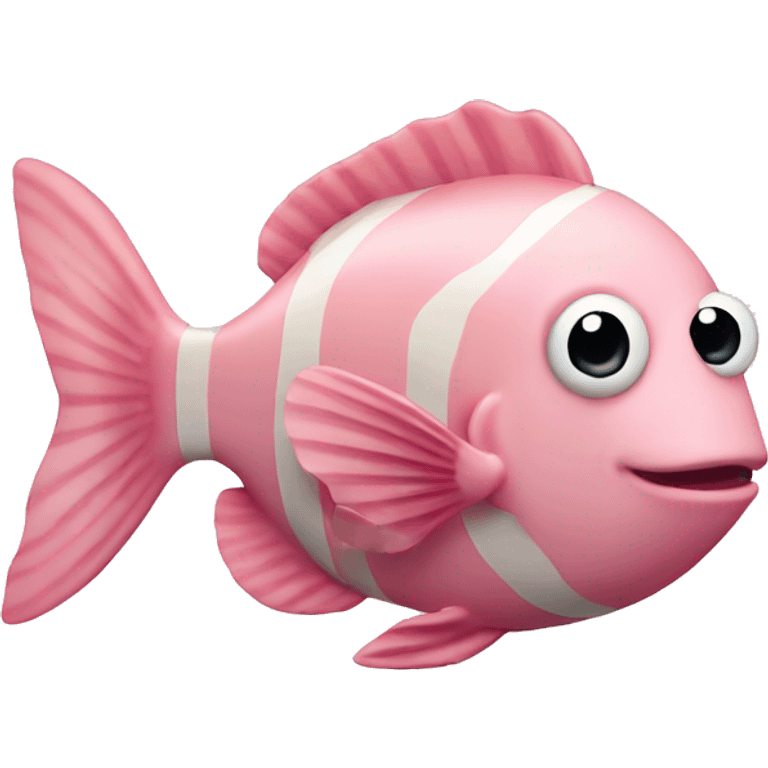 pastel pink fish with stripes emoji