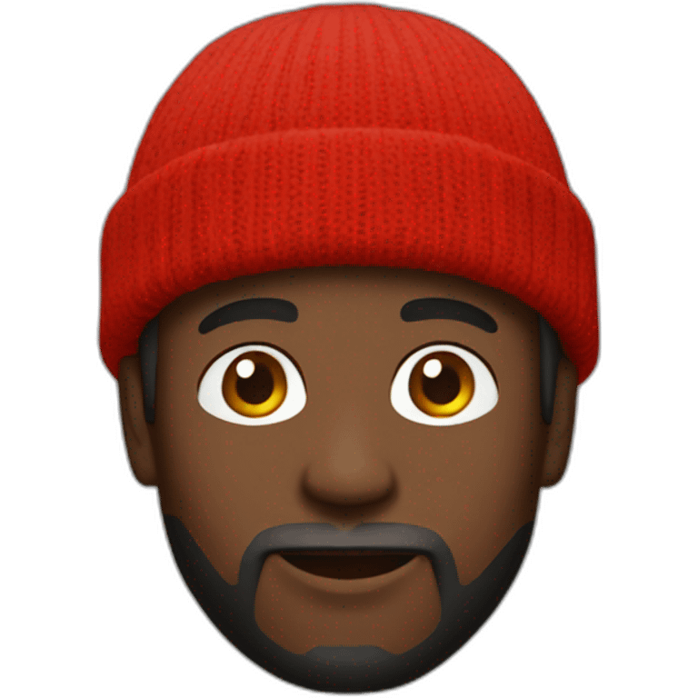 black man in red beanie emoji